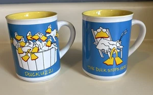 2 Duck Tales "Duck Stops Here" "Ducks In Hot Tub" Becher Tasse John Baron 1986 Enesco - Bild 1 von 9