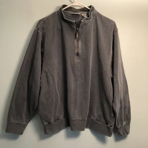 Orvis Men’s Large Pullover Sweater Quarter Zip Long Sleeve Pockets Gray - Picture 1 of 10