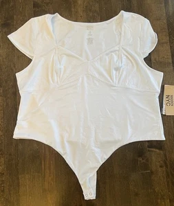 Madden NYC Women’s Size 4X White Thong Bodysuit NWT - Picture 1 of 5