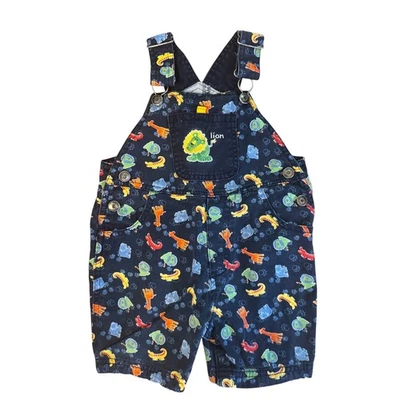 Macacão Vintage Simplesmente Básico Bebê 18M Denim Aplique Leão Estampa Novidade - Imagem 1 de 2