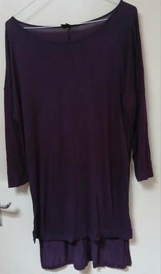 Warehouse Definitives Purple Oversized Longline Tunic UK 12 - Image 1 of 4
