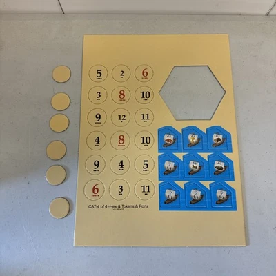 卡坦定居者全套圆形数字代币和港口替换零件新品 — 第 1/4 张图片