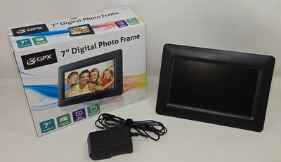 GPX 7" Digital Photo Frame TFT LCD Clock Calendar SD Card and USB with Box Guide - Image 1 of 4
