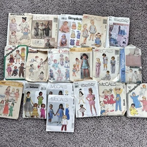 McCalls Simplicity Vogue Sewing Pattern Lot Baby Toddler Vintage 70s 80s 90s - Picture 1 of 15