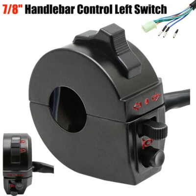 Motorcycle 7/8" Handlebar Control Left Switch Horn Turn Signal Light Hi/Lo Beam - Image 1 of 4
