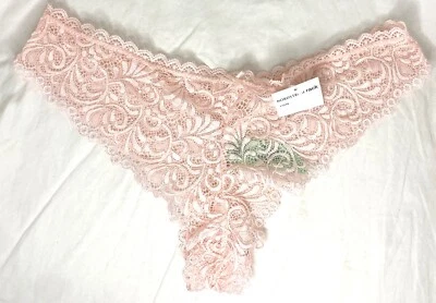Honeydew Pink Lace Cat Thong 11270 Size XL - Image 1 of 4