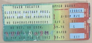 BOBBY & THE MIDNITES 1982 Concert Ticket Stub Electric Factory Philly Bob Weir - Picture 1 of 1
