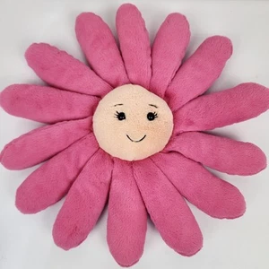 14" Medium Jellycat Pink Fleury Gerbera Flower Plush Flat Daisy Petunia Pillow - Picture 1 of 5