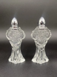 American Brilliant ABP Salt & Pepper Shakers - Heavy Cut Glass ~5.25” Tall - Picture 1 of 22