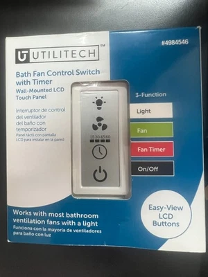 Utilitech Bath Fan Control Switch With Timer Wall mounted LCD Touch Panel #3029 - Image 1 of 2
