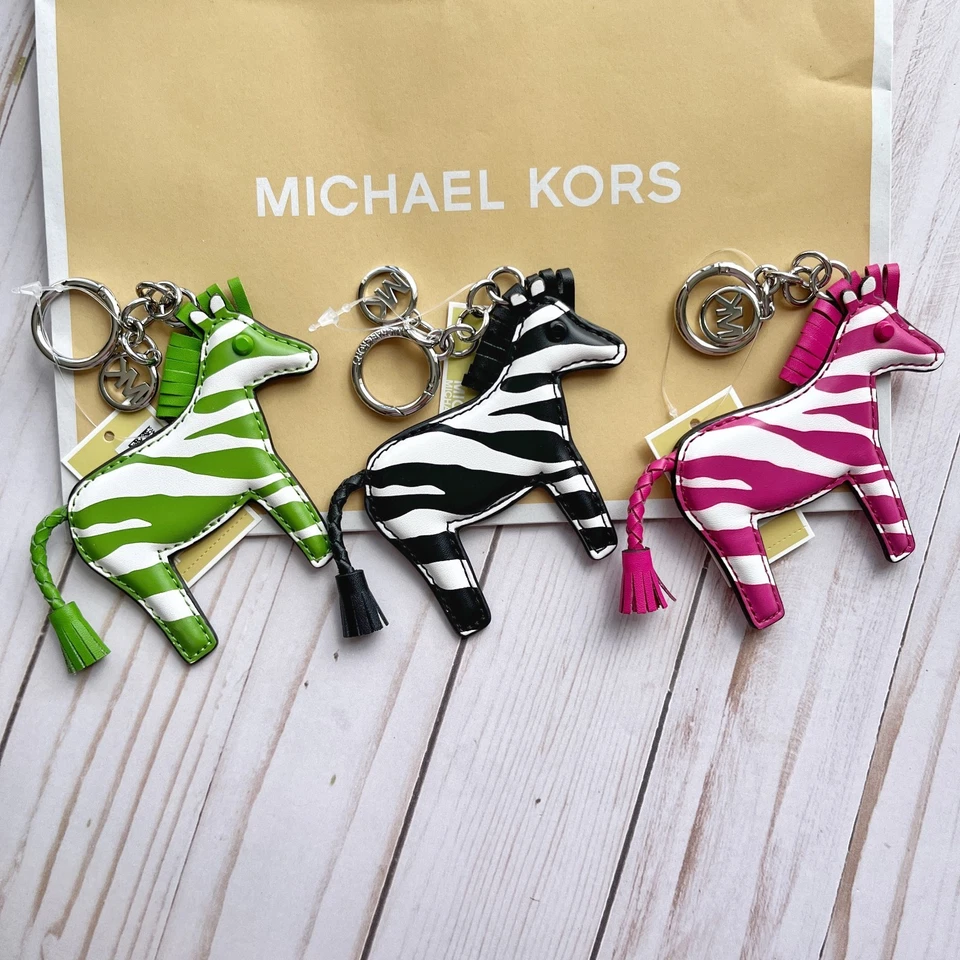 MICHAEL KORS Mujer Cebra Llavero Llavero Bolso Dije Foto 1 de 4