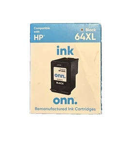 ONN 64XL schwarze Tintenstrahlpatrone mit hoher Reichweite. Kompatibel mit HP Marke 12/25 - Bild 1 von 1
