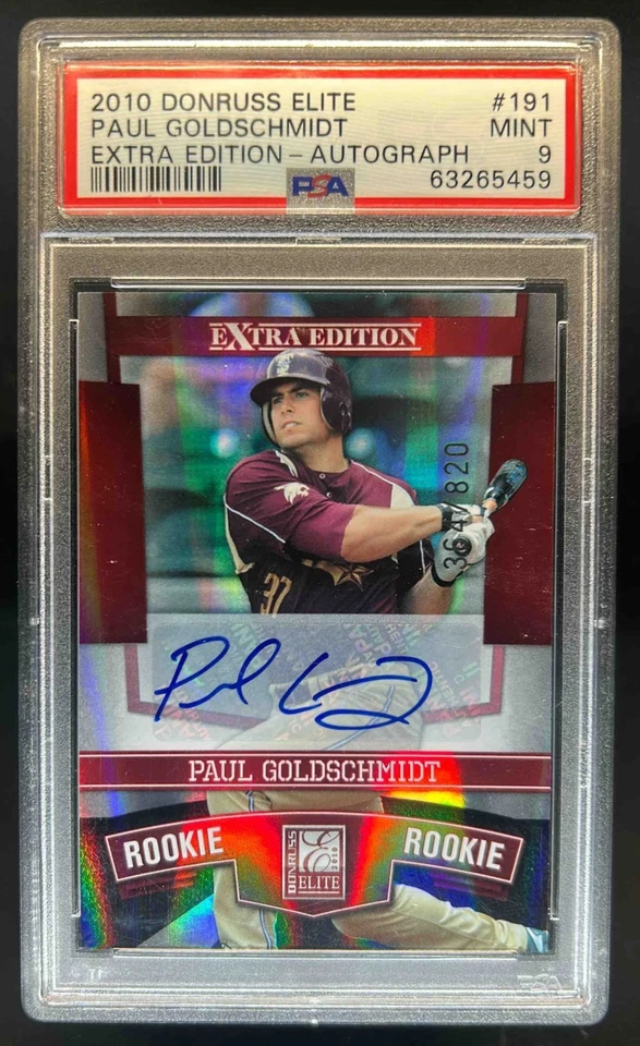 2010 Donruss Elite Extra Edition Paul Goldschmidt Auto #364/820 PSA 9 - Image 1 of 2