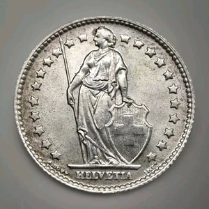 1964 Switzerland 1 Franc Old Silver World Coin Lustrous KM:24 (stk096) - Picture 1 of 2