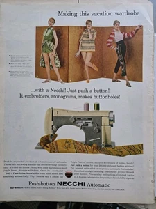 1957 Necchi Push button automatic Sewing machine vintage ad - Picture 1 of 1