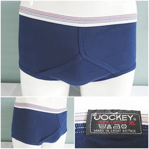 Vintage Jockey Briefs 1980s Mens Pants Underpants Unused Blue Y Fronts X Large - Picture 1 of 14