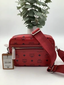 NWT MCM CAMERA BAG CHERRY RED - Picture 1 of 8