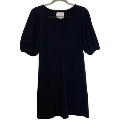 Бархат для Anthropologie короткий шар рукав мини-платье размер XS черный v-образным вырезом - Изображение 1 из 4