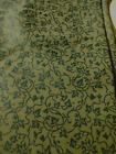 Stunning Estate Vintage Green Embroidered Drapery Upholstery Fabric *56" x 219"