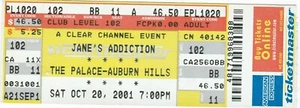 JANE'S SUCHT. DER PALAST VON AUBURN HILLS GEBRAUCHTES TICKET STUB 20. OKTOBER 2001 - Bild 1 von 2