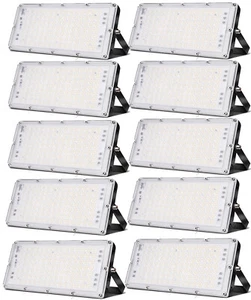 10x Proiettore LED 100W Faretto Esterno Faro Giardino Campo Sportivo Lampione Stradale - Foto 1 di 12