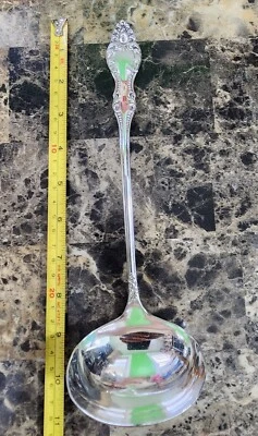 👍WM A ROGERS ANTIGUO c1898! CARLTON CUCHARÓN DE SOPA SÓLIDA CHAPADO EN PLATA "10 1/4" 🥣👀 Foto 1 de 4