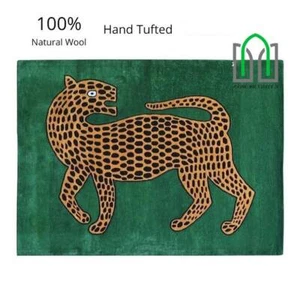 Alfombra de leopardo mechonada a mano de piel animal para sala de estar, dormitorio alfombra de tigre tibetano - Imagen 1 de 6