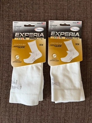 THORLOS EXPERIA PROLITE Bundle of 2 UNISEX CREW ATHLETIC SOCK SMALL White - Image 1 of 4