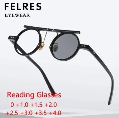 Men Women Fashion Round Photochromic Reading Glasses Outdoor Shade Sunglasses  - Image 1 of 4