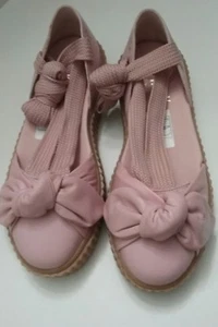 PUMA Rihanna Sandals Women's 7.5Pink Leather Bow Creeper Platform Shoes NEW $140 - Picture 1 of 7