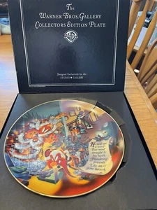 NAVIDAD 1996 Warner Bros. Plate Art Edición Limitada Bugs Bunny Yosemite Sam - Imagen 1 de 5