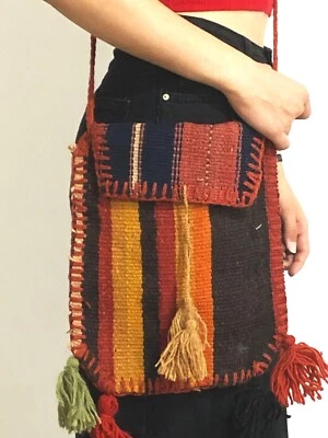 Bolso Alfombra Antigua, Bolso Alfombra de Hombro Boho Hippie, Bolso Alfombra Victoriano Mediados de Siglo Foto 1 de 4