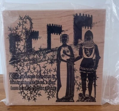 GRANDE Sello de Goma Medieval Renacimiento Caballero Dama Castillo Club Chatarra 5935 Foto 1 de 4