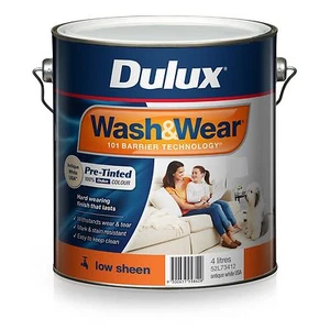 DULUX 4 LITRE WASH/WEAR LOW/SHEEN INTERIOR FACTORY lexcon-1/4 WHITE paint - Picture 1 of 1
