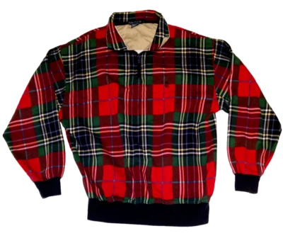 Nautica Tartan Plaid 1/4 Zip Mens Size Large Pullover Sweater Top Vintage - Image 1 of 4