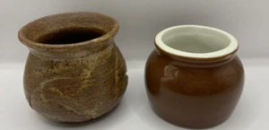 2 ollas de estudio de arte 1 mini olla de frijoles hecha a mano de 1 salón - Imagen 1 de 8