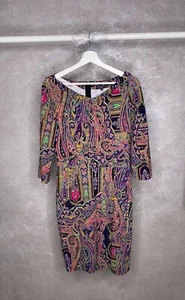 Etro Milano Women Top Dress Multicolor Paisley Vintage Size 44 - Bild 1 von 4