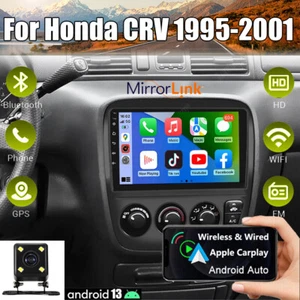 For Honda CRV 1995-2001 Android 13 Apple CarPlay GPS Navi Car Stereo Radio FM - Picture 1 of 20