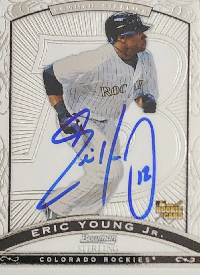 Eric Young Jr. Signed 2009 Bowman Sterling - Rookie Colorado Rockies Autograph ⚾ - Image 1 of 1
