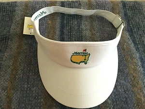 BRAND NEW Masters WHITE GOLF VISOR Adjustable Augusta National Tiger PGA W/Tags - Picture 1 of 5