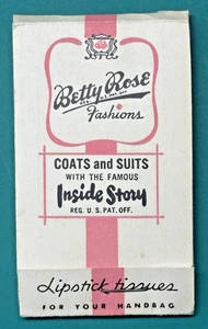VINTAGE LIPSTICK TISSUES: 1940s Betty Rose Fashions - Morrison's - Delaware Ohio - Picture 1 of 4