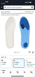 Soprom New Vionic Schuheinlagen Fußgewölbestütze Einlegesohlen 3680 Größe S (W6,5-8) - Bild 1 von 15