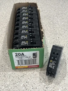 (10) Square D Homeline HOMT2020 ,20A 120/240V Tandem Circuit Breaker 10 Pack NEW - Picture 1 of 5