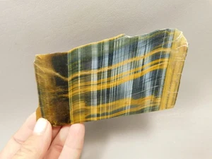 Tiger-eye Polished Stone Slab Yellow and Blue Tiger's Eye #O1 - Picture 1 of 8