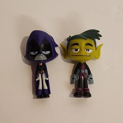 Figuras de PVC Teen Titans Go niño bestia y cuervo mini figuras Foto 1 de 3
