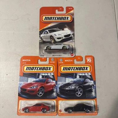 Lote de 3 Mazda RX-8 Match Box Blanco, Rojo, Negro Foto 1 de 4