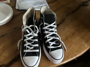 Vintage converse 80-90s black hi-top canvas sneakers sz 11 - Picture 1 of 7