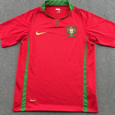 Camiseta de fútbol local Portugal 2008 2009 2010 juvenil niño mediana Nike camiseta roja Foto 1 de 4