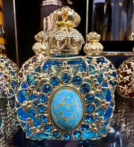 Luxus Orientalischer Parfum Flakon - Blau Türkis, Vintage Style - Bild 1 von 5