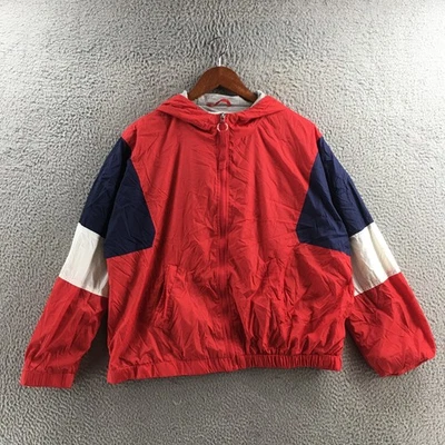 Olive Oak Windbreaker Full Zip Jacket Mens XL Red Polyester Long Sleeve Hooded - Image 1 of 4